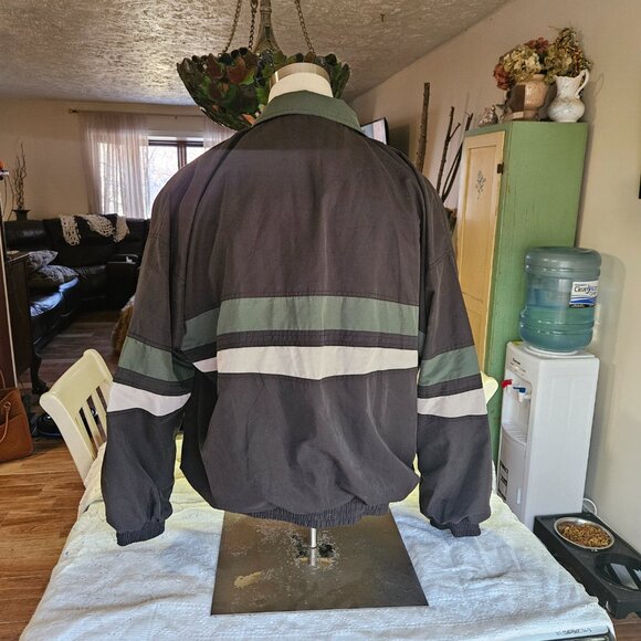 Vintage Pierre Cardin Black Green Windbreaker Jacket SIZE XL - Picture 5 of 8